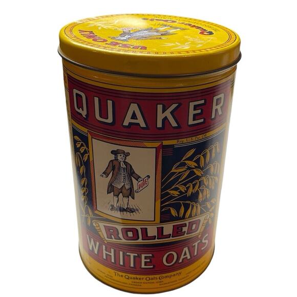 Vintage 1984 Quaker Oats Company Limited Edition Collectible Tin w/ Lid - Picture 2 of 8